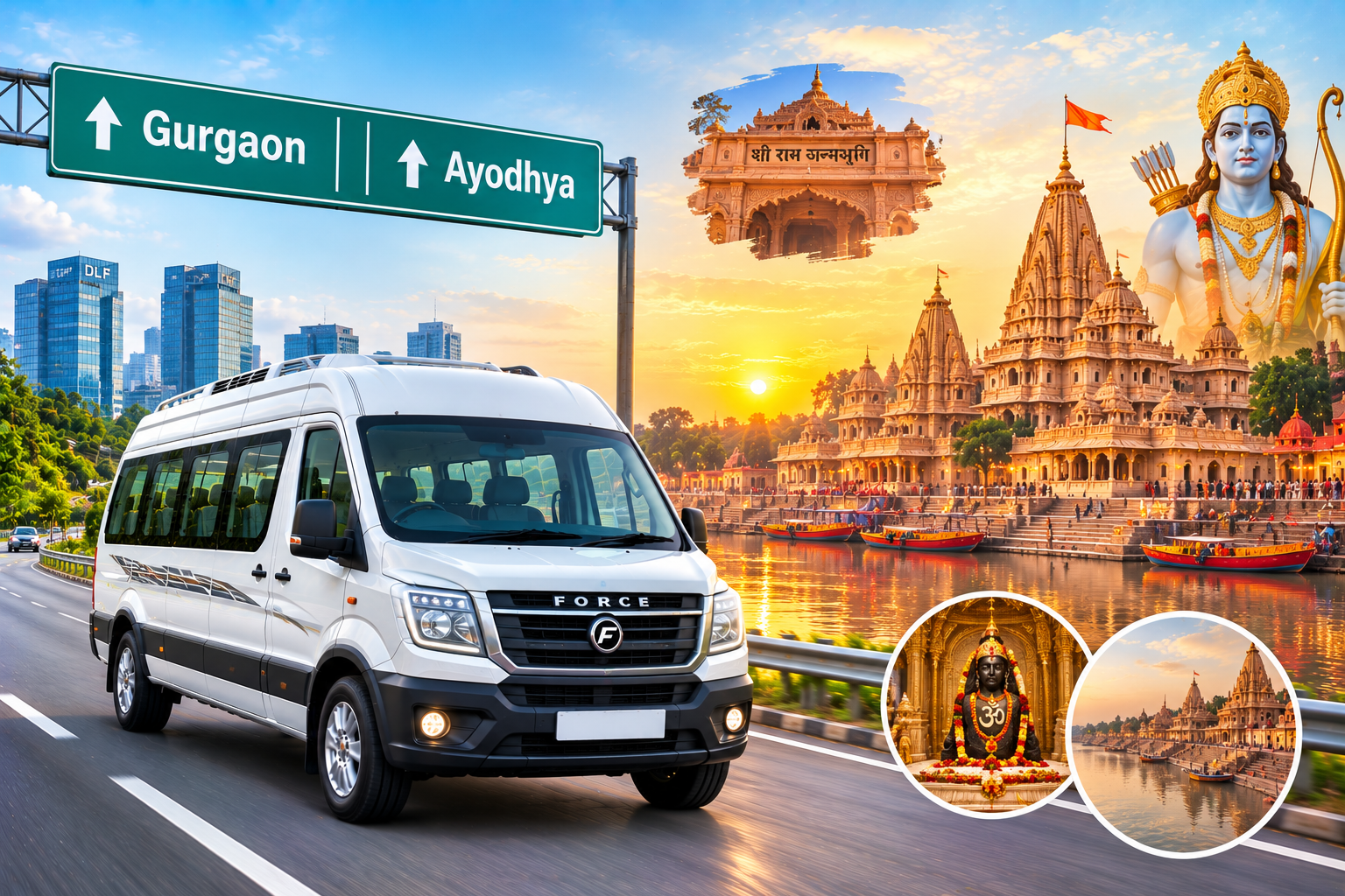 Gurgaon To Ayodhya Tempo Traveller